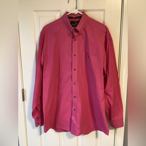 George Strait Collection by Wrangler Pink long sleeve button up shirt-size xl - Picture 1 of 5